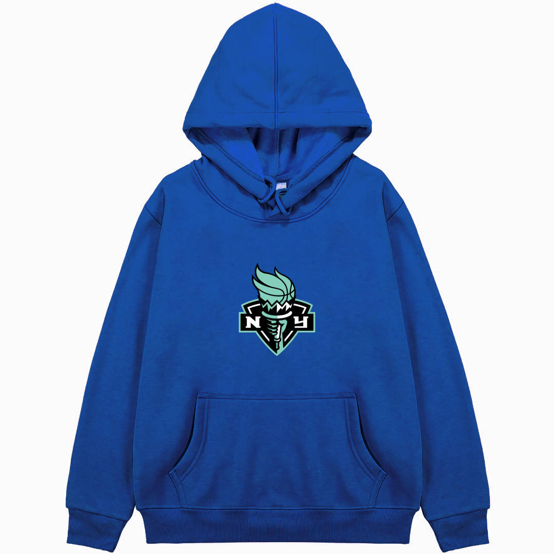 WNBA New York Liberty Hoodie Hooded Sweatshirt Sweater Jacket - New York Liberty Team Single Logo
