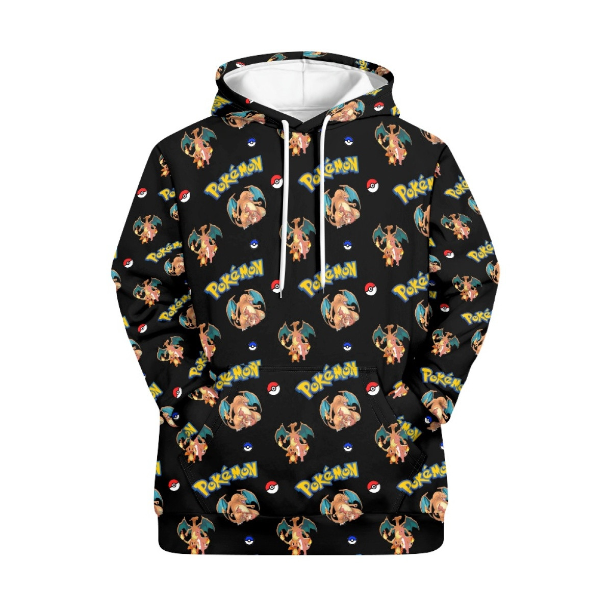 Pokemon Hoodie Hooded Sweatshirt Sweater Jacket - Charmander Charmeleon Charizard Evolution Cartoon Art Series