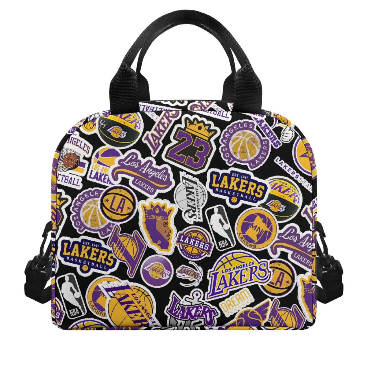 NBA Los Angeles Lakers Insulated Lunch Bag Box - Los Angeles Lakers Mania College Logo