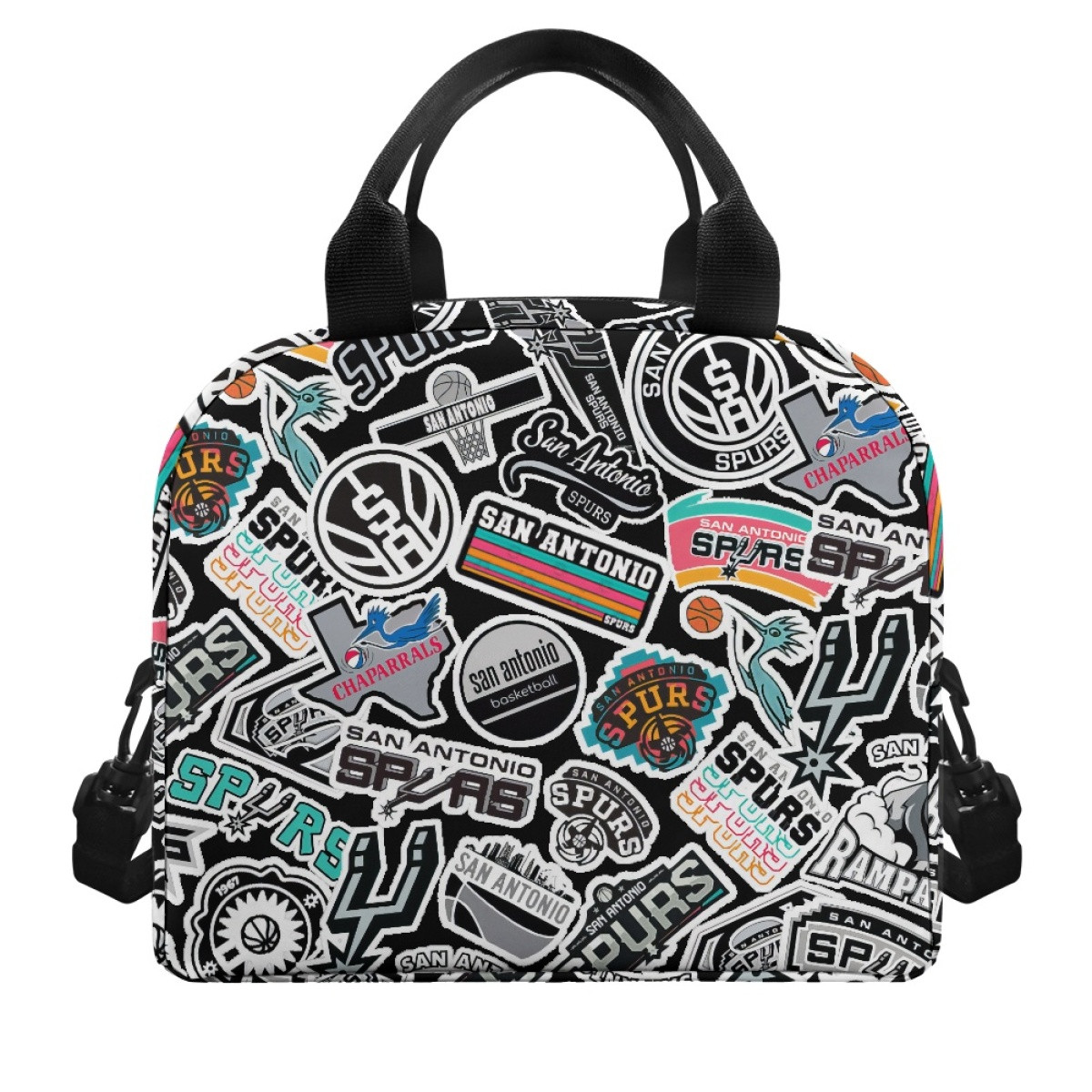 NBA San Antonio Spurs Insulated Lunch Bag Box - San Antonio Spurs Mania Collage Logo