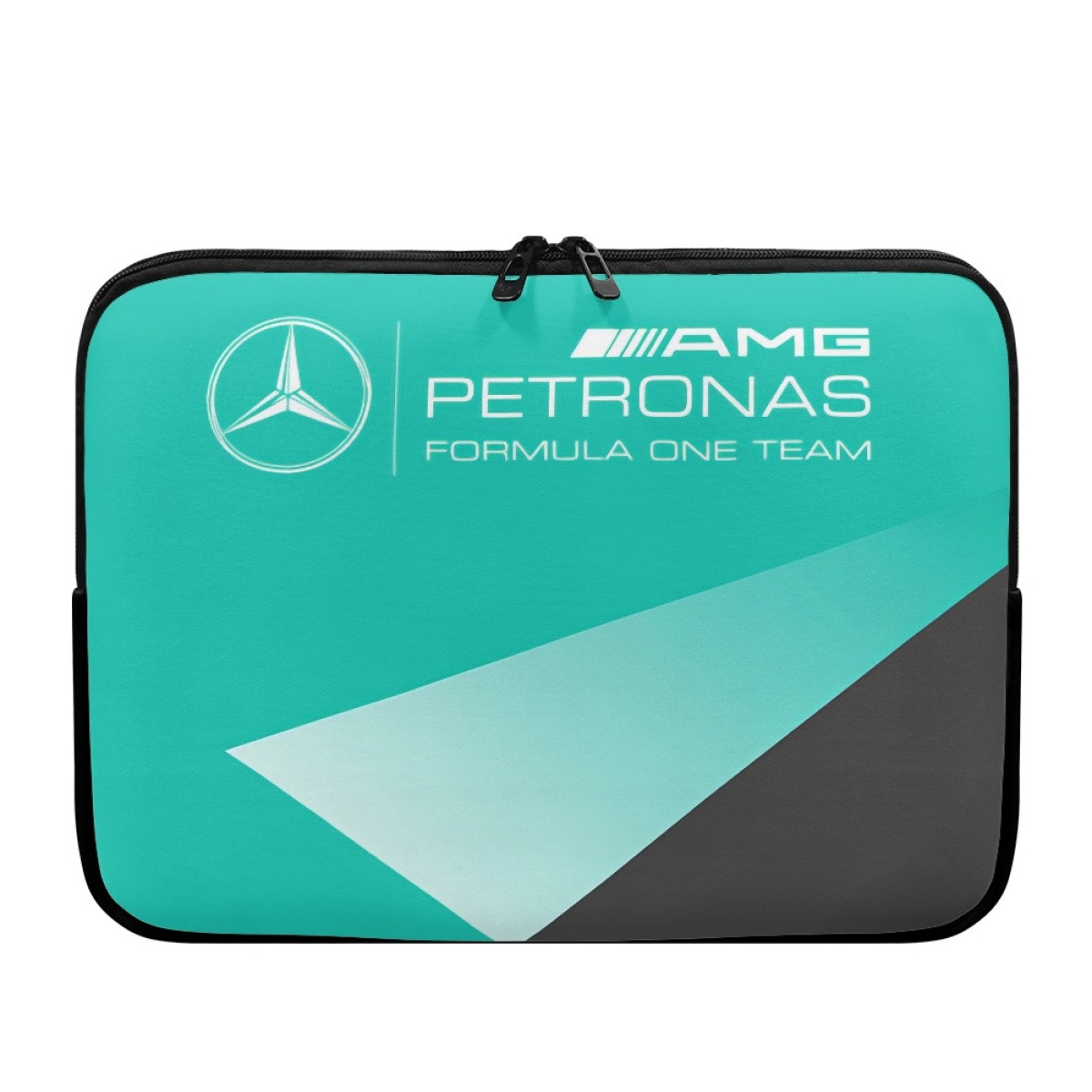 F1 Formula One Mercedes Benz Laptop Sleeve Carrying Case For 10 12 13 15 17 Inch Notebooks - Mercedes Benz AMG Petronas F1 Team Cyan Background Poster