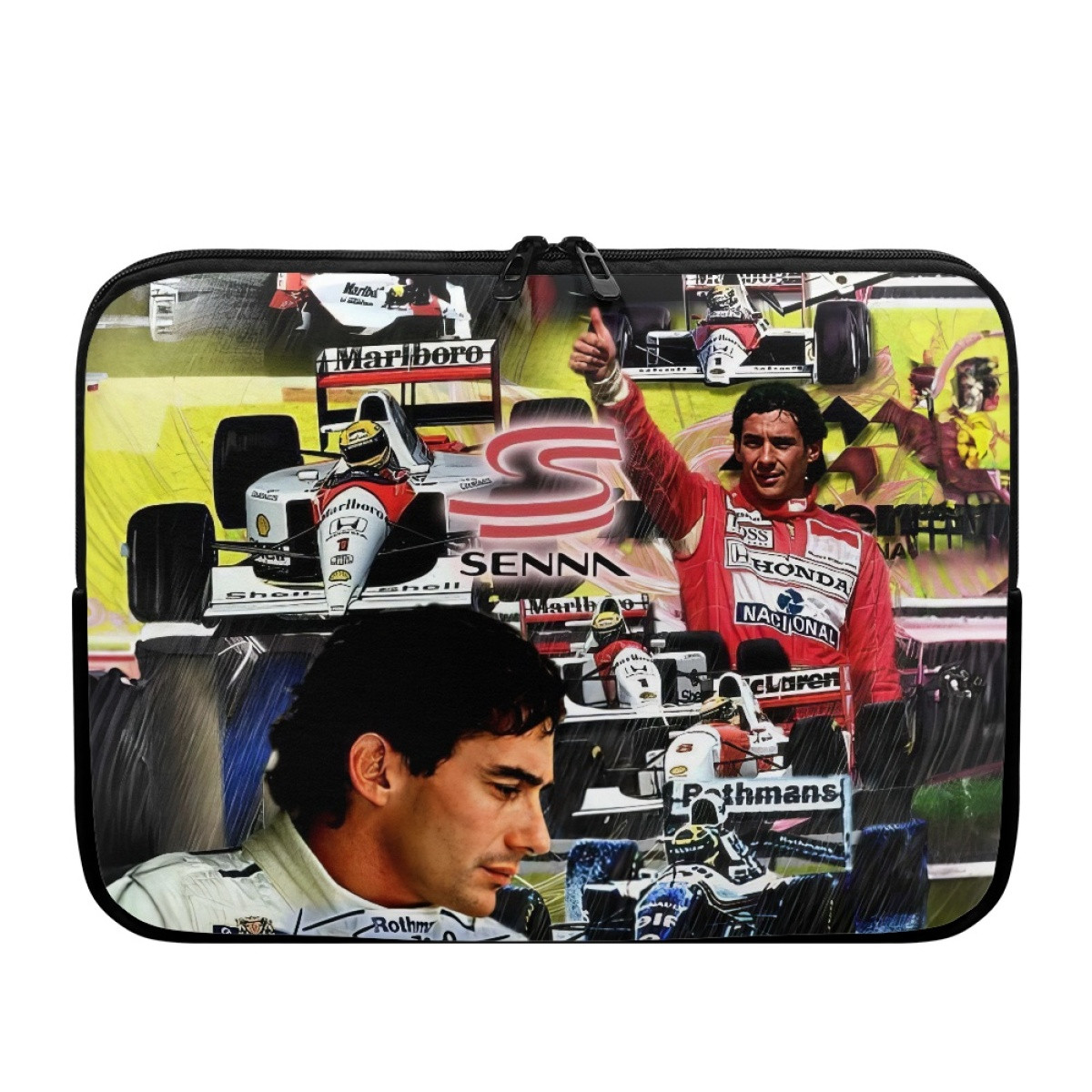 F1 Formula One Ayrton Senna Laptop Sleeve Carrying Case For 10 12 13 15 17 Inch Notebooks - Ayrton Senna Collage Poster