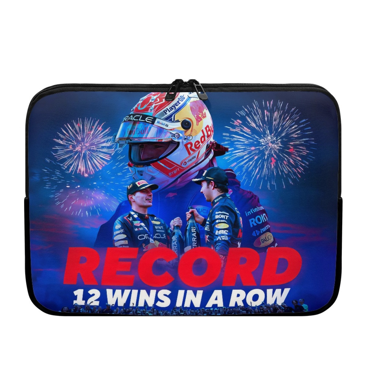 F1 Formula One Max Verstappen Laptop Sleeve Carrying Case For 10 12 13 15 17 Inch Notebooks - Max Verstappen Record 12 Wins A Row Poster
