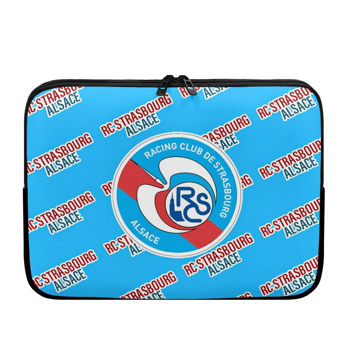 RC Strasbourg Alsace Football Club Laptop Sleeve Carrying Case For 10 12 13 15 17 Inch Notebooks - Alsace Football Club Medley Monogram Wordmark