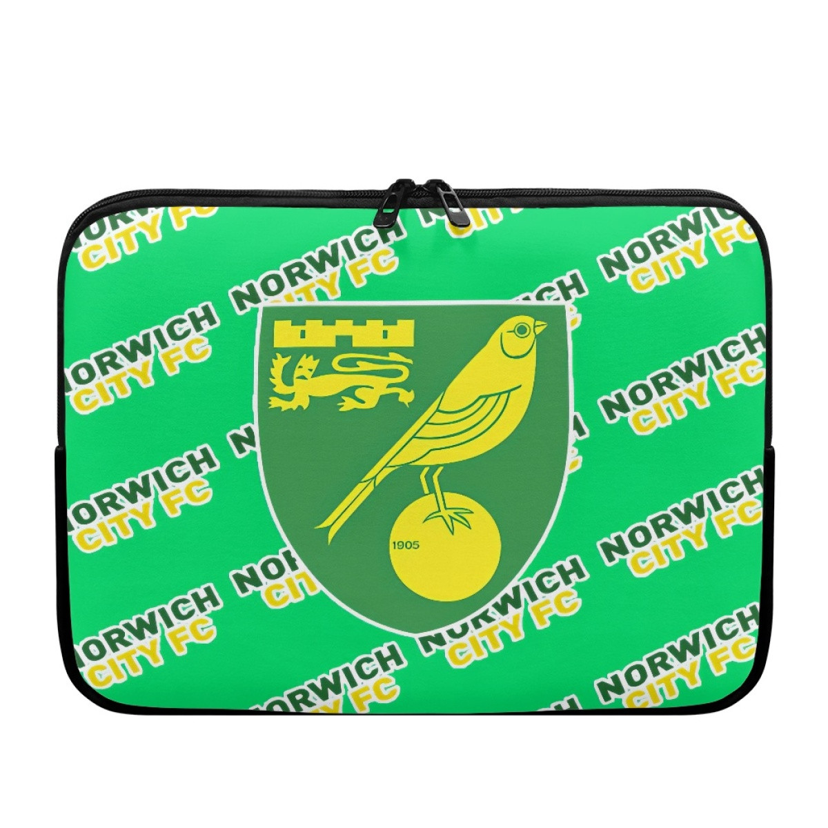 Norwich City FC Laptop Sleeve Carrying Case For 10 12 13 15 17 Inch Notebooks - Norwich Football Club Medley Monogram Wordmark