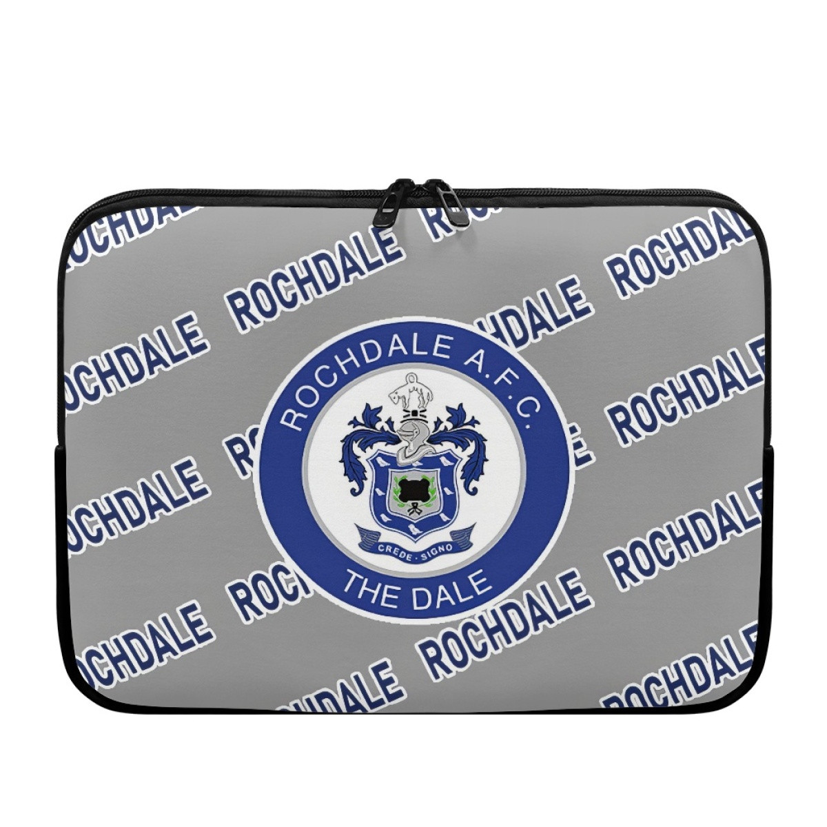 Rochdale AFC Laptop Sleeve Carrying Case For 10 12 13 15 17 Inch Notebooks - Rochdale Football Club Medley Monogram Wordmark