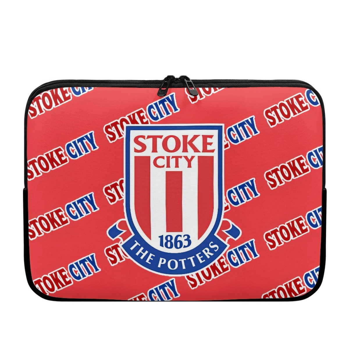Stoke City FC Laptop Sleeve Carrying Case For 10 12 13 15 17 Inch Notebooks - Stoke Football Club Medley Monogram Wordmark