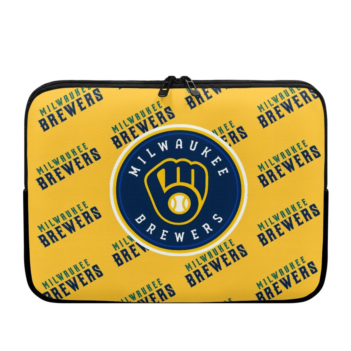 MLB Milwaukee Brewers Angels Laptop Sleeve Carrying Case For 10 12 13 15 17 Inch Notebooks - Milwaukee Brewers Medley Monogram Wordmark
