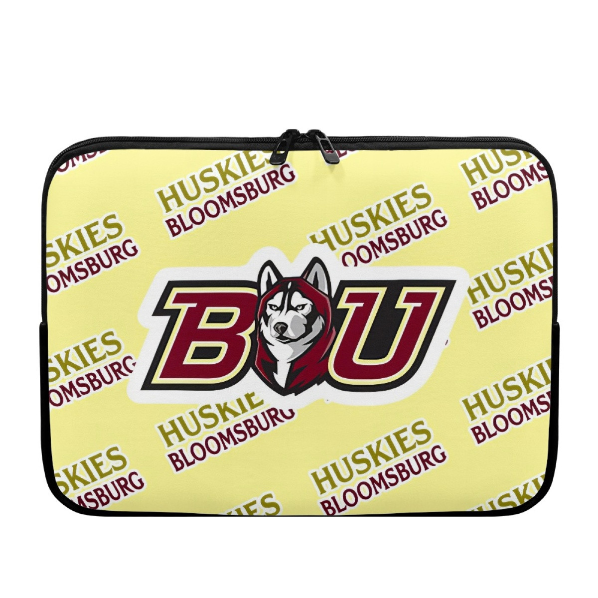 Bloomsburg University of Pennsylvania Huskies Laptop Sleeve Carrying Case For 10 12 13 15 17 Inch Notebooks - Bloomsburg University of Pennsylvania Huskies College Football Medley Monogram Wordmark