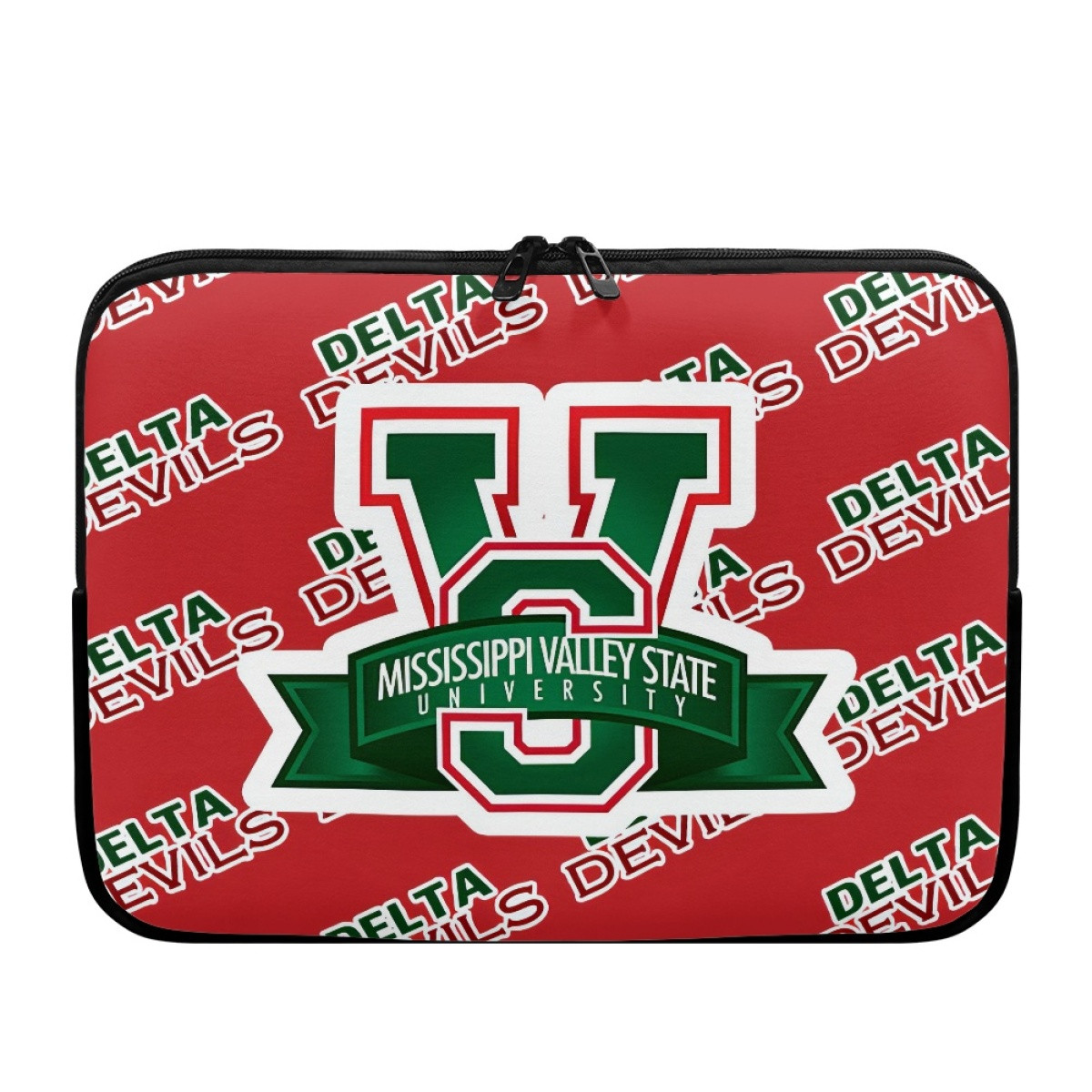 Mississippi Valley State Delta Devils Laptop Sleeve Carrying Case For 10 12 13 15 17 Inch Notebooks - Mississippi Valley State University Delta Devils College Football Medley Monogram Wordmark