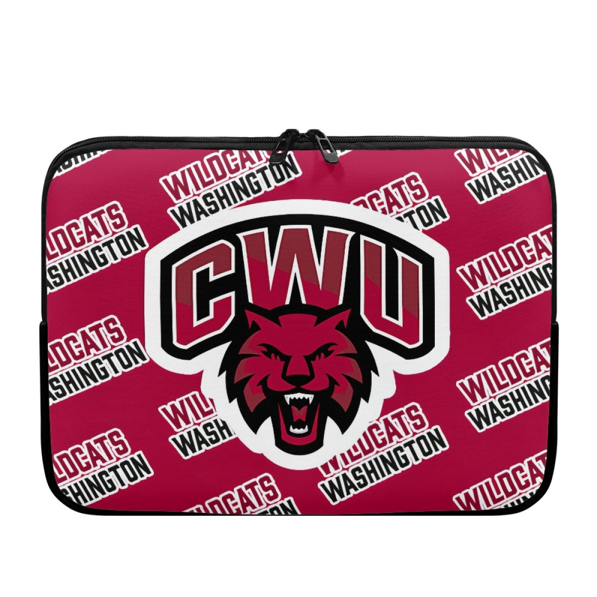 Central Washington University Wildcats Laptop Sleeve Carrying Case For 10 12 13 15 17 Inch Notebooks - Central Washington University Wildcats College Football Medley Monogram Wordmark