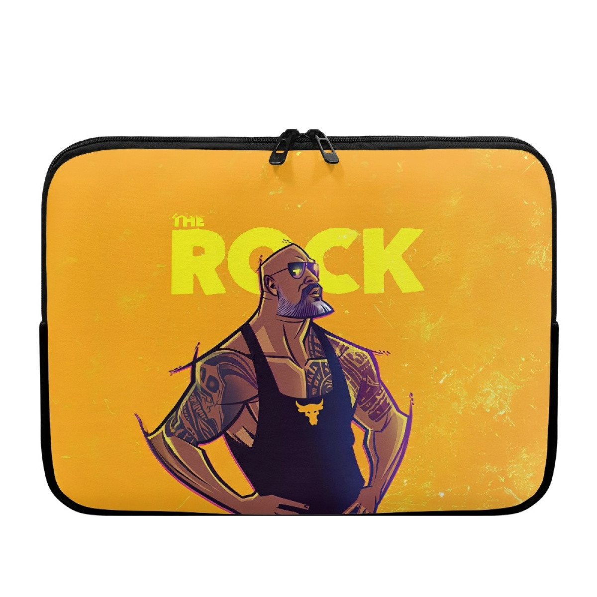 WWE The Rock Laptop Sleeve Carrying Case For 10 12 13 15 17 Inch Notebooks - The Rock Side Portrait Cartoon Art