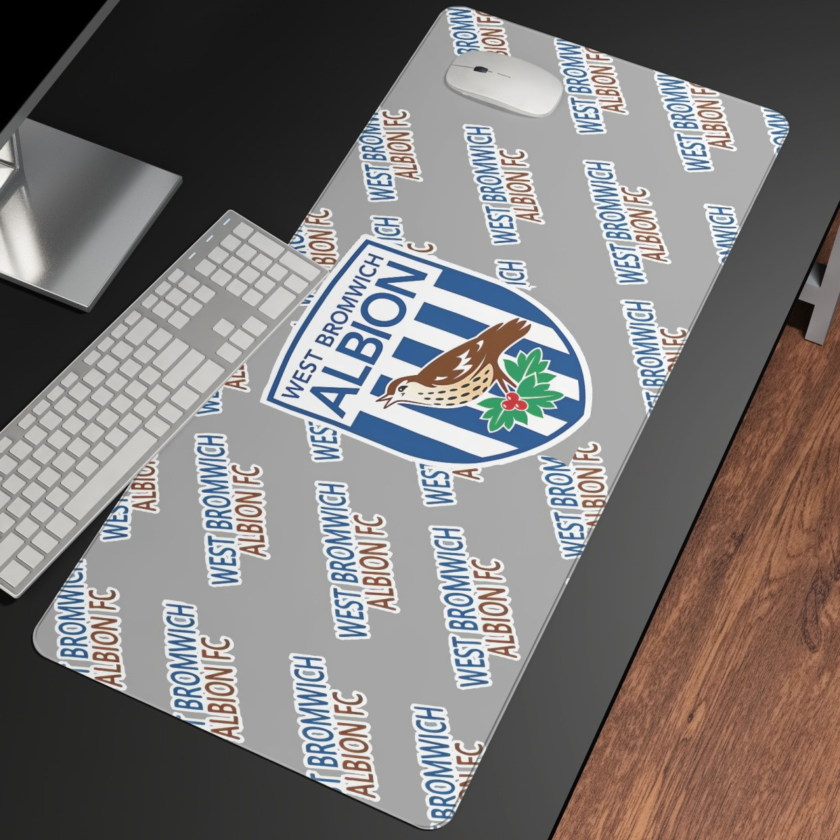 West Bromwich Albion FC Large Mouse Pad Computer Keyboard Mat Desk Pad - Albion Football Club Medley Monogram Wordmark