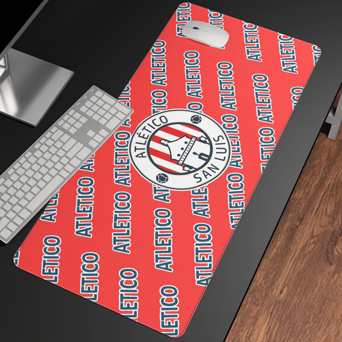 Atletico de San Luis Large Mouse Pad Computer Keyboard Mat Desk Pad - Atletico Football Club Medley Monogram Wordmark
