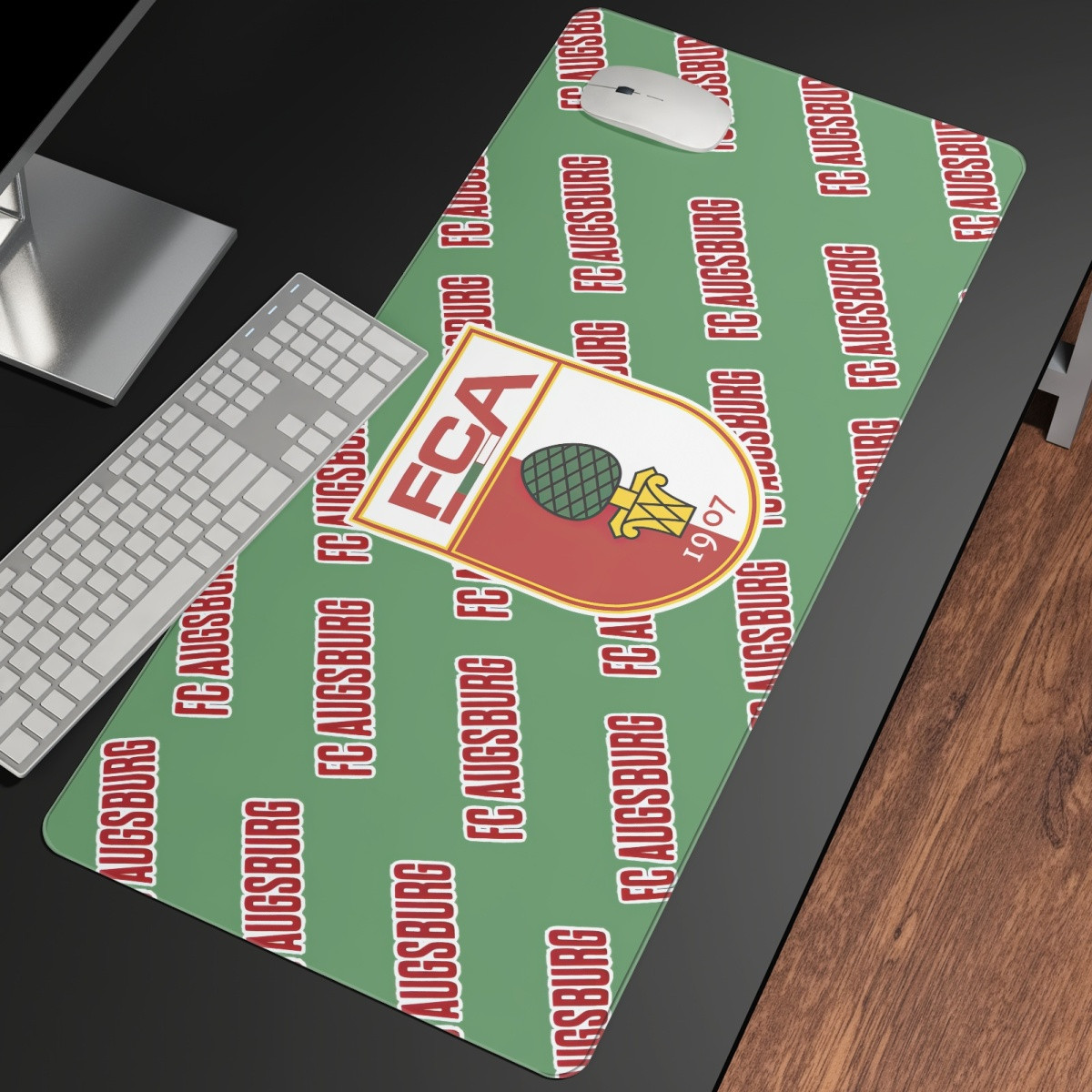 FC Augsburg Football Club Large Mouse Pad Computer Keyboard Mat Desk Pad - Augsburg Football Club Medley Monogram Wordmark