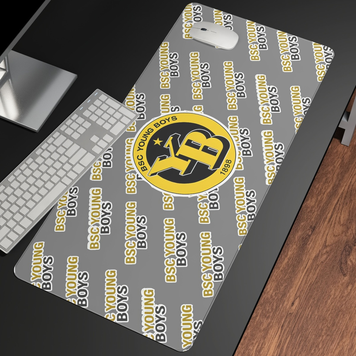 BSC Young Boys Large Mouse Pad Computer Keyboard Mat Desk Pad - BSC Young Football Club Medley Monogram Wordmark