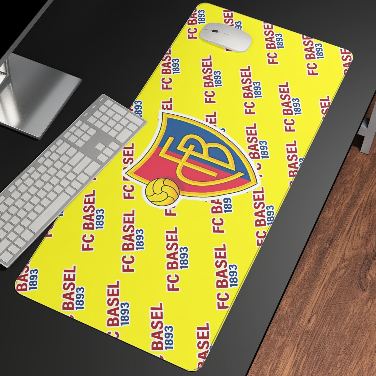 FC Basel 1893 Large Mouse Pad Computer Keyboard Mat Desk Pad - Basel Football Club Medley Monogram Wordmark