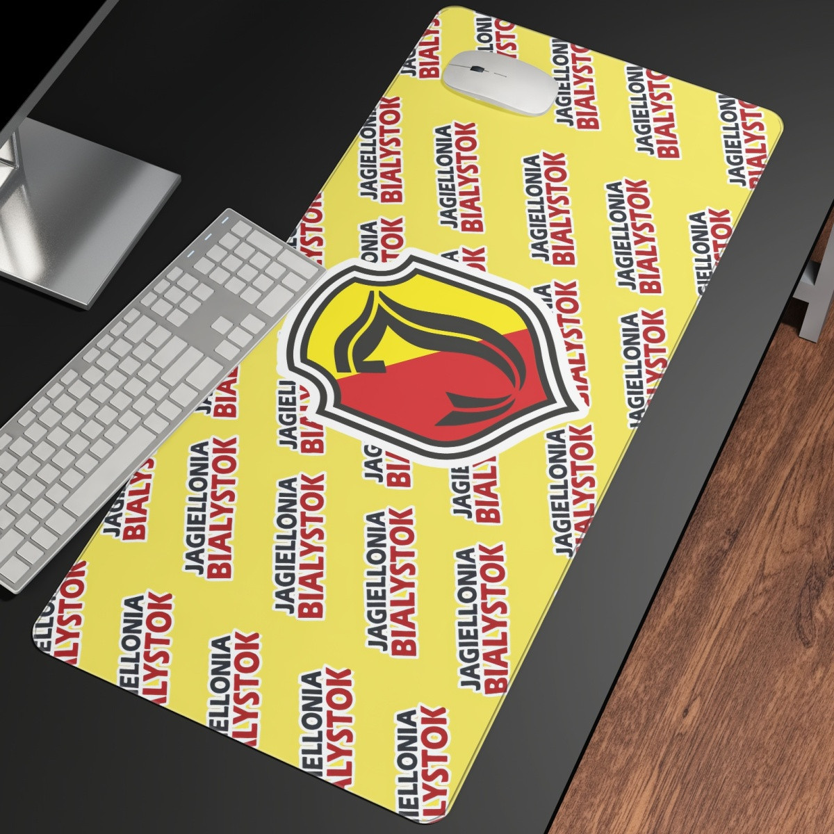 Jagiellonia Bialystok Large Mouse Pad Computer Keyboard Mat Desk Pad - Bialystok Football Club Medley Monogram Wordmark