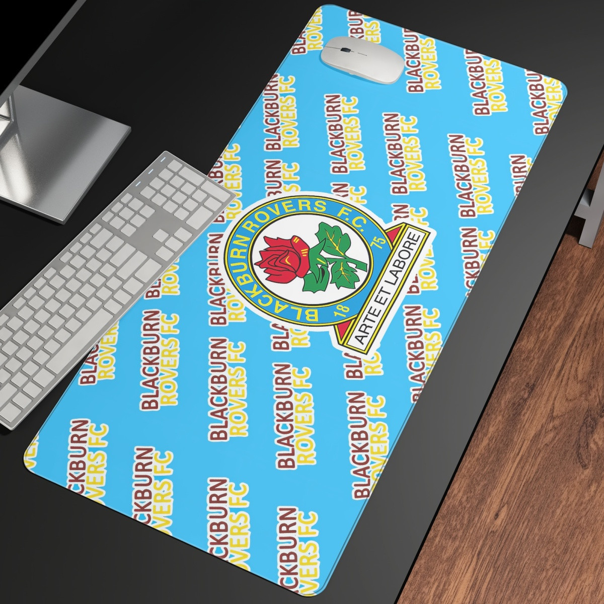 Blackburn Rovers FC Large Mouse Pad Computer Keyboard Mat Desk Pad - Blackburn Football Club Medley Monogram Wordmark