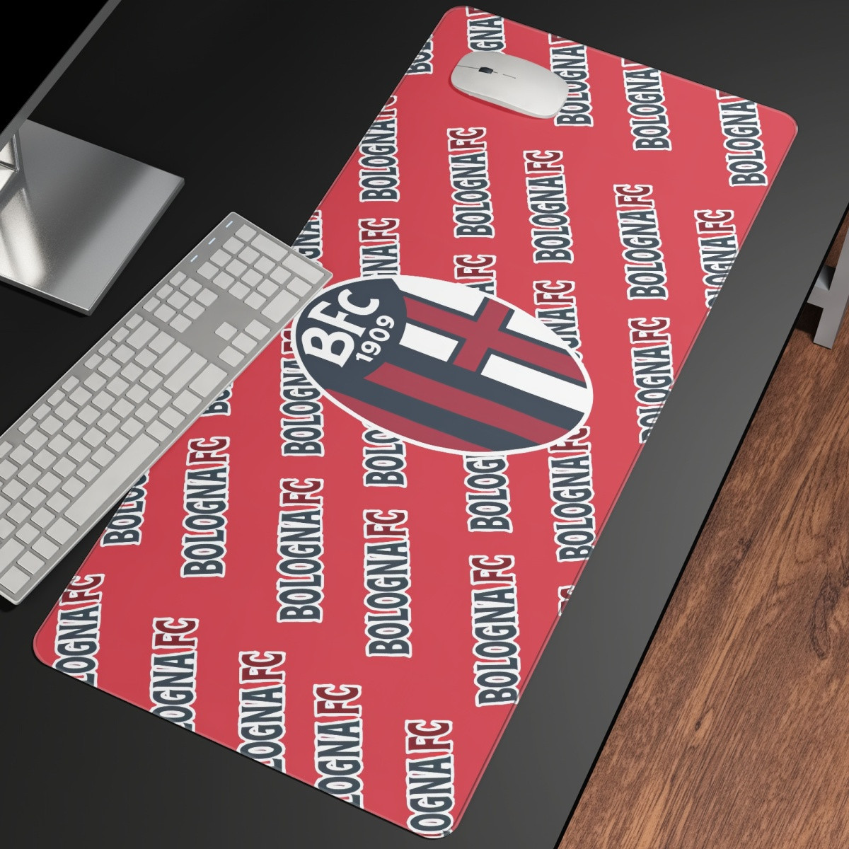 Bologna FC 1909 Football Club Large Mouse Pad Computer Keyboard Mat Desk Pad - Bologna Football Club Medley Monogram Wordmark
