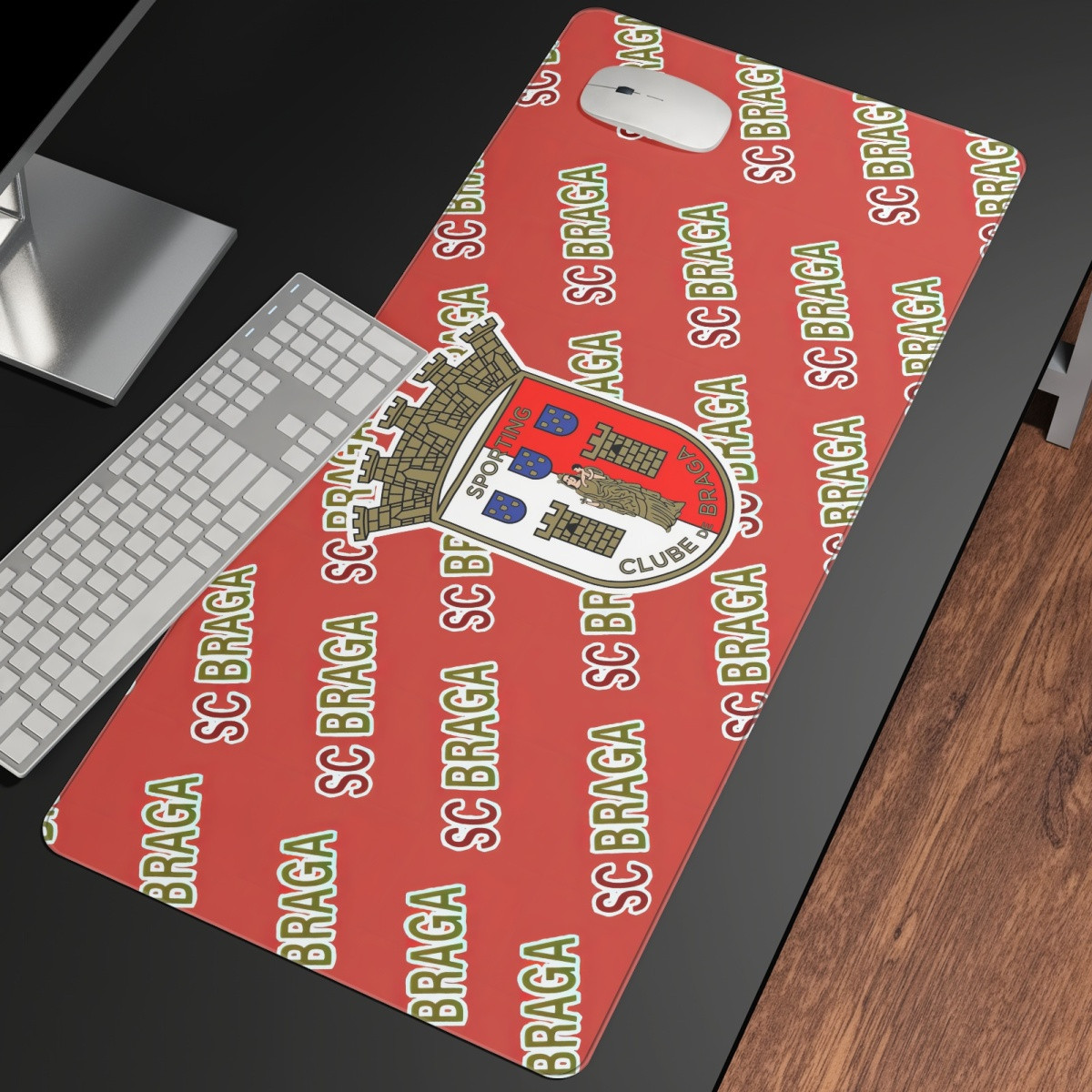 SC Braga Large Mouse Pad Computer Keyboard Mat Desk Pad - Braga Football Club Medley Monogram Wordmark