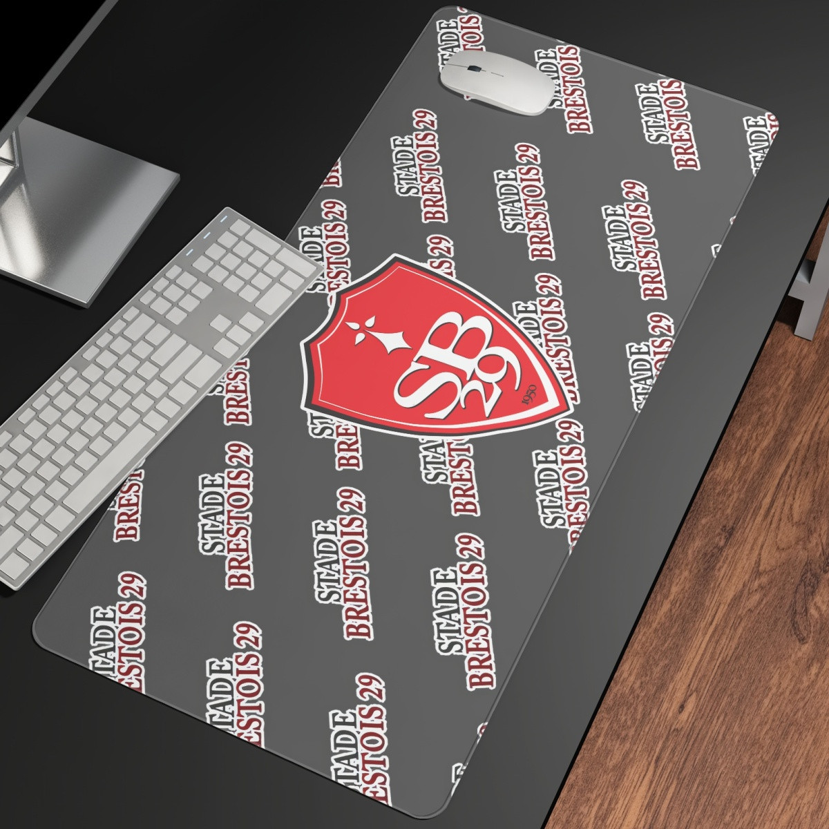 Stade Brestois 29 Football Club Large Mouse Pad Computer Keyboard Mat Desk Pad - Brestois Football Club Medley Monogram Wordmark