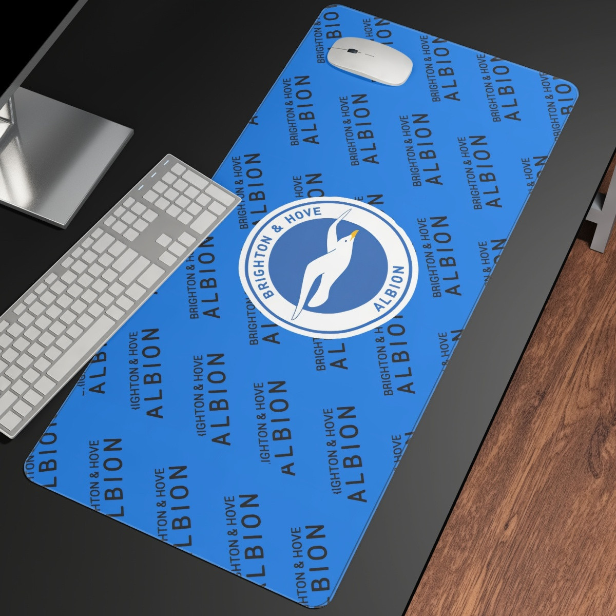 Brighton & Hove Albion Large Mouse Pad Computer Keyboard Mat Desk Pad - Brighton & Hove Albion Club Medley Monogram Wordmark