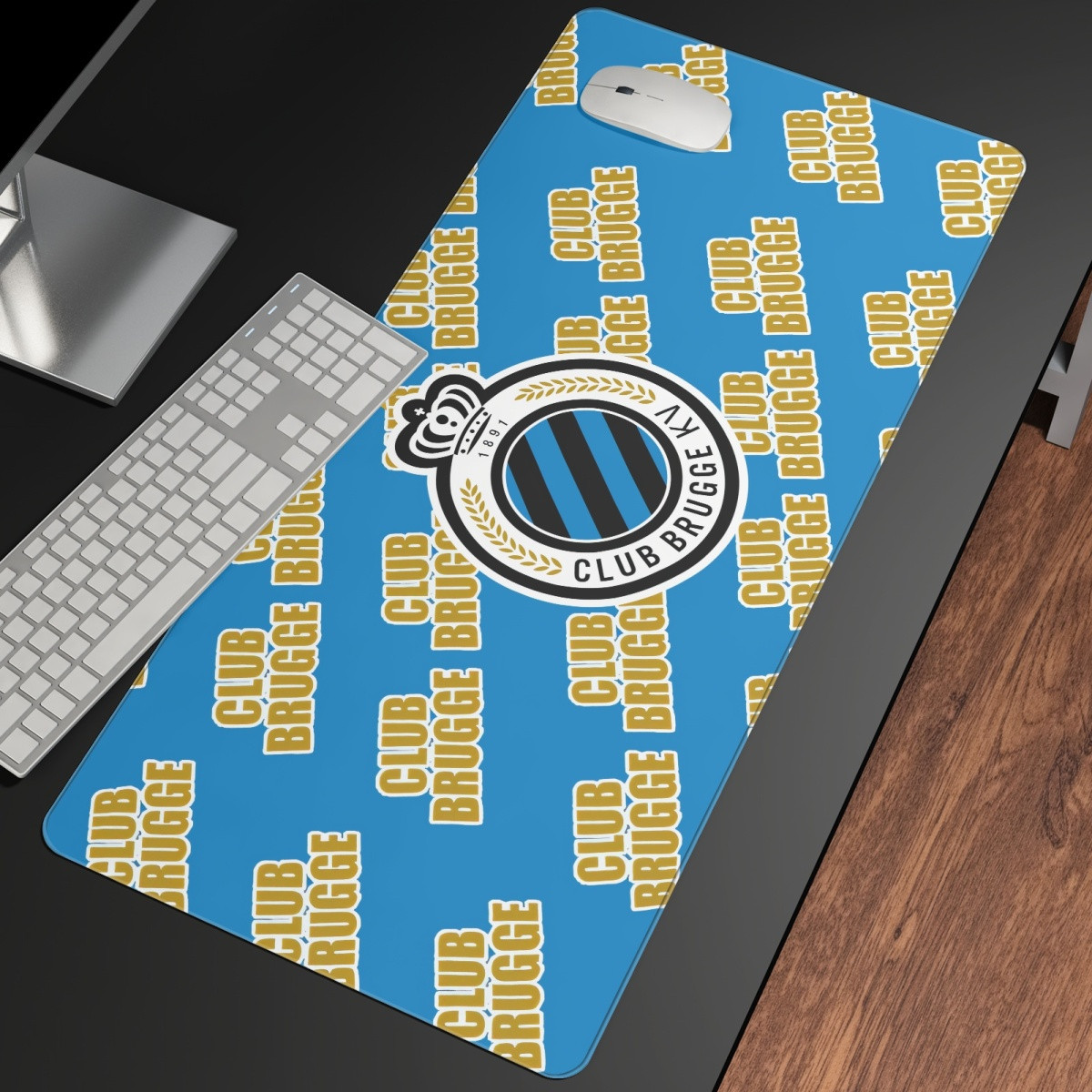 Club Brugge KV Football Club Large Mouse Pad Computer Keyboard Mat Desk Pad - Brugge Football Club Medley Monogram Wordmark