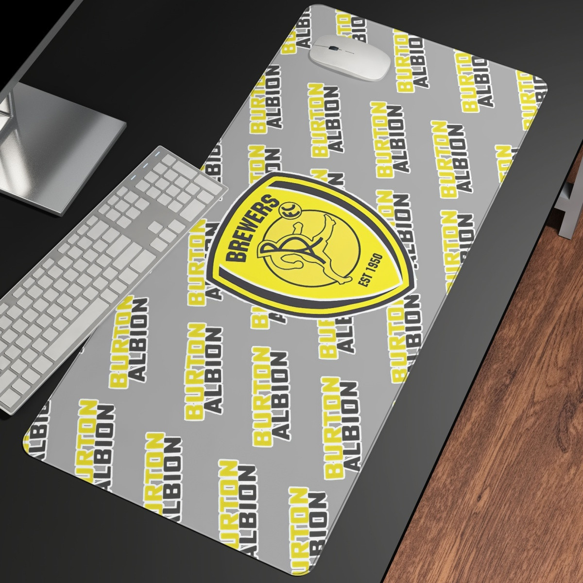 Burton Albion FC Large Mouse Pad Computer Keyboard Mat Desk Pad - Albion Football Club Medley Monogram Wordmark