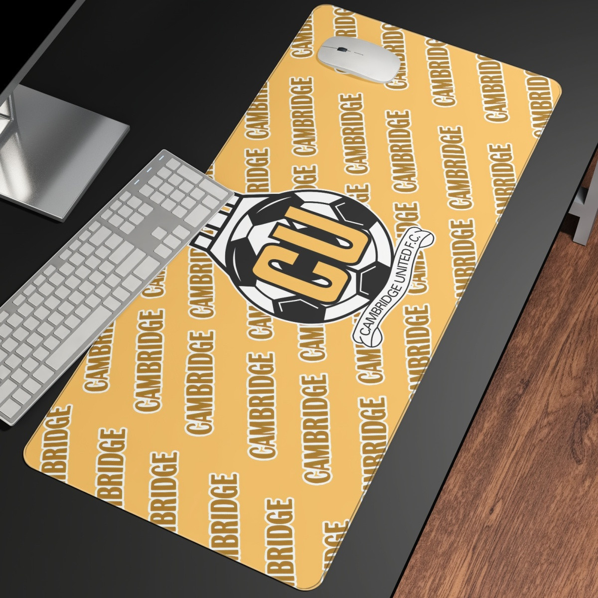 Cambridge United FC Large Mouse Pad Computer Keyboard Mat Desk Pad - Cambridge Football Club Medley Monogram Wordmark