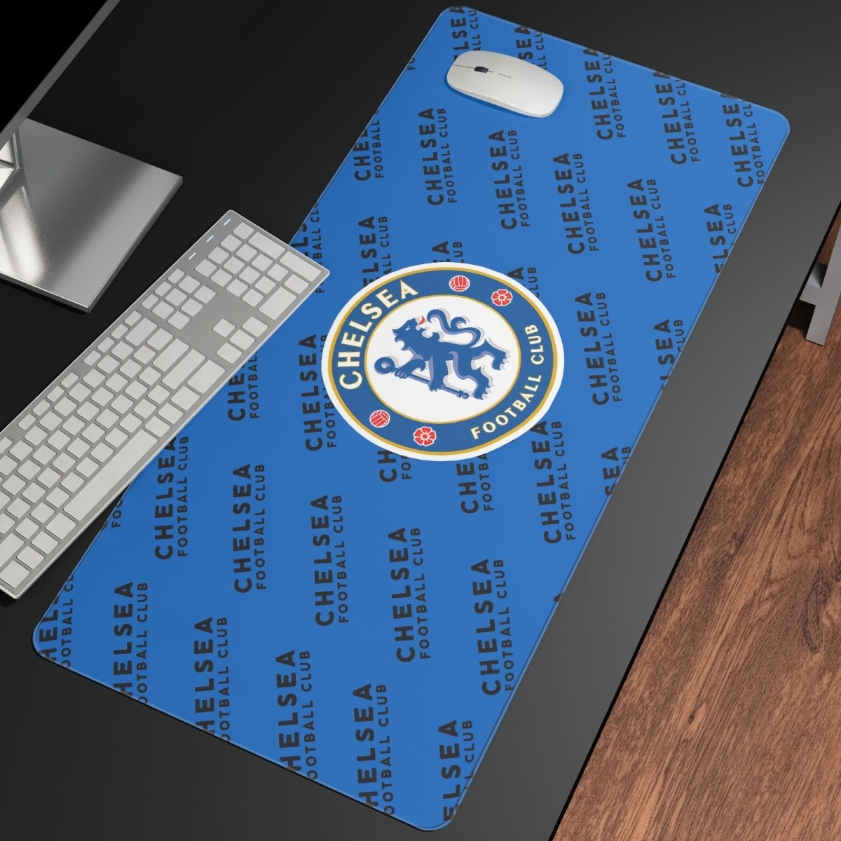 Chelsea Football Club Large Mouse Pad Computer Keyboard Mat Desk Pad - Chelsea Football Club Medley Monogram Wordmark