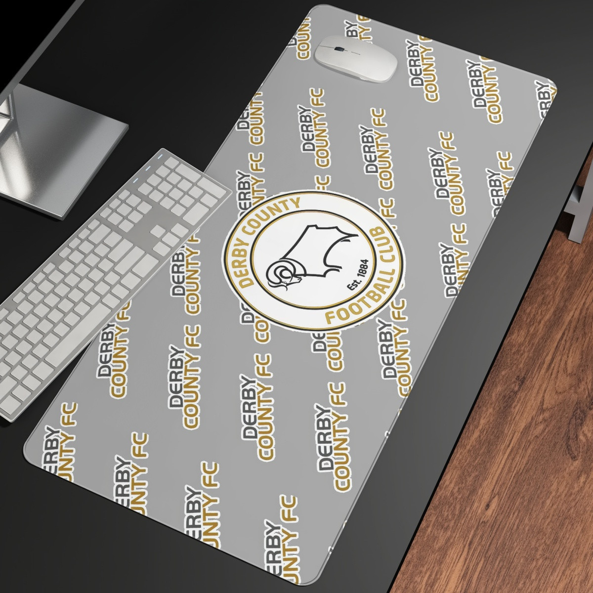 Derby County FC Large Mouse Pad Computer Keyboard Mat Desk Pad - Derby Football Club Medley Monogram Wordmark