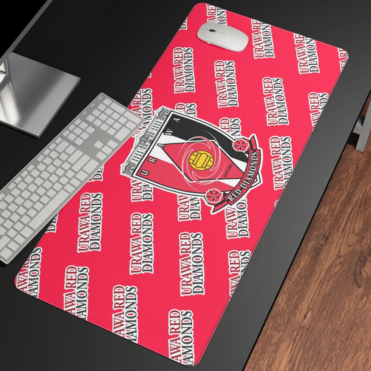 Urawa Red Diamonds Large Mouse Pad Computer Keyboard Mat Desk Pad - Diamonds Football Club Medley Monogram Wordmark