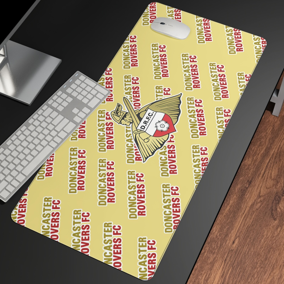 Doncaster Rovers FC Large Mouse Pad Computer Keyboard Mat Desk Pad - Doncaster Football Club Medley Monogram Wordmark