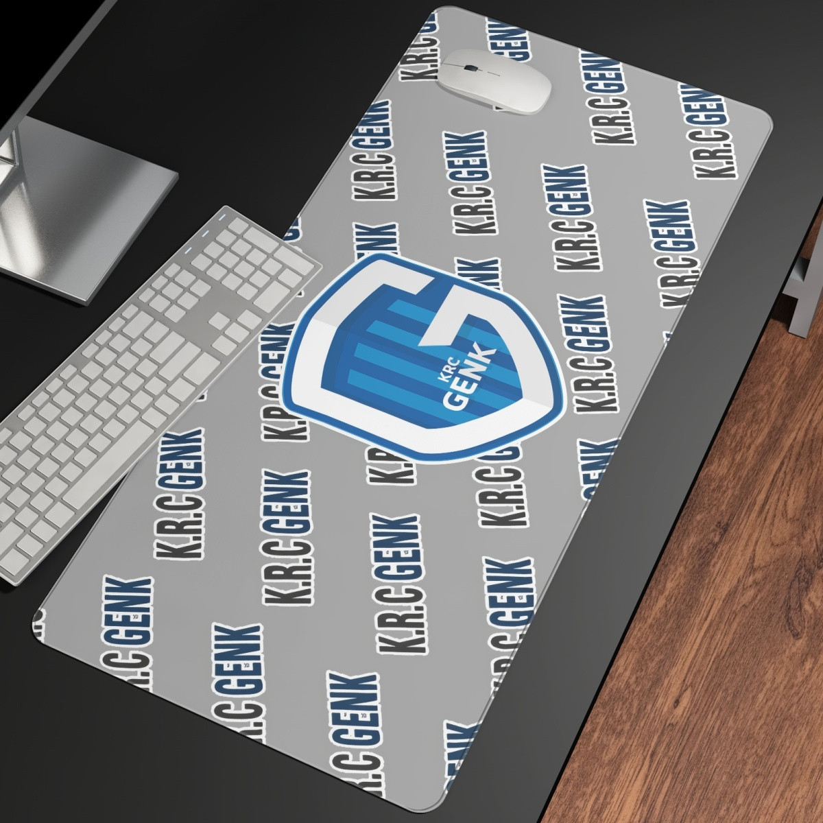KRC Genk Football Club Large Mouse Pad Computer Keyboard Mat Desk Pad - Genk Football Club Medley Monogram Wordmark
