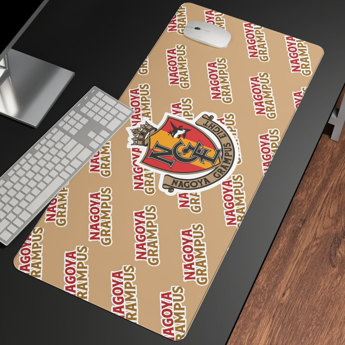 Nagoya Grampus Large Mouse Pad Computer Keyboard Mat Desk Pad - Grampus Football Club Medley Monogram Wordmark