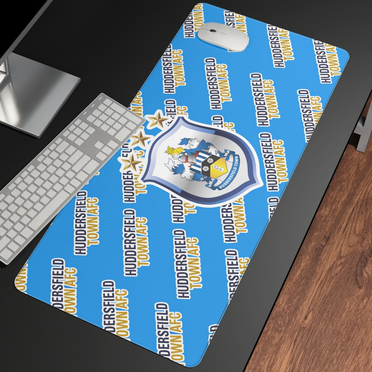 Huddersfield Town AFC Large Mouse Pad Computer Keyboard Mat Desk Pad - Huddersfield Football Club Medley Monogram Wordmark