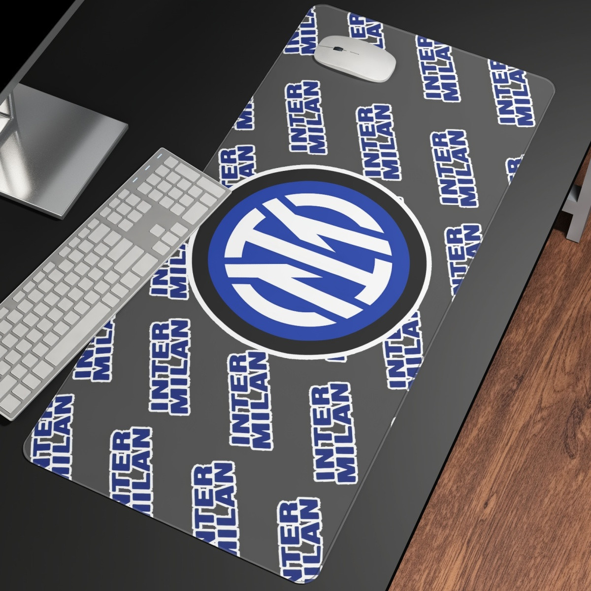 Inter Milan Football Club Large Mouse Pad Computer Keyboard Mat Desk Pad - Inter Football Club Medley Monogram Wordmark