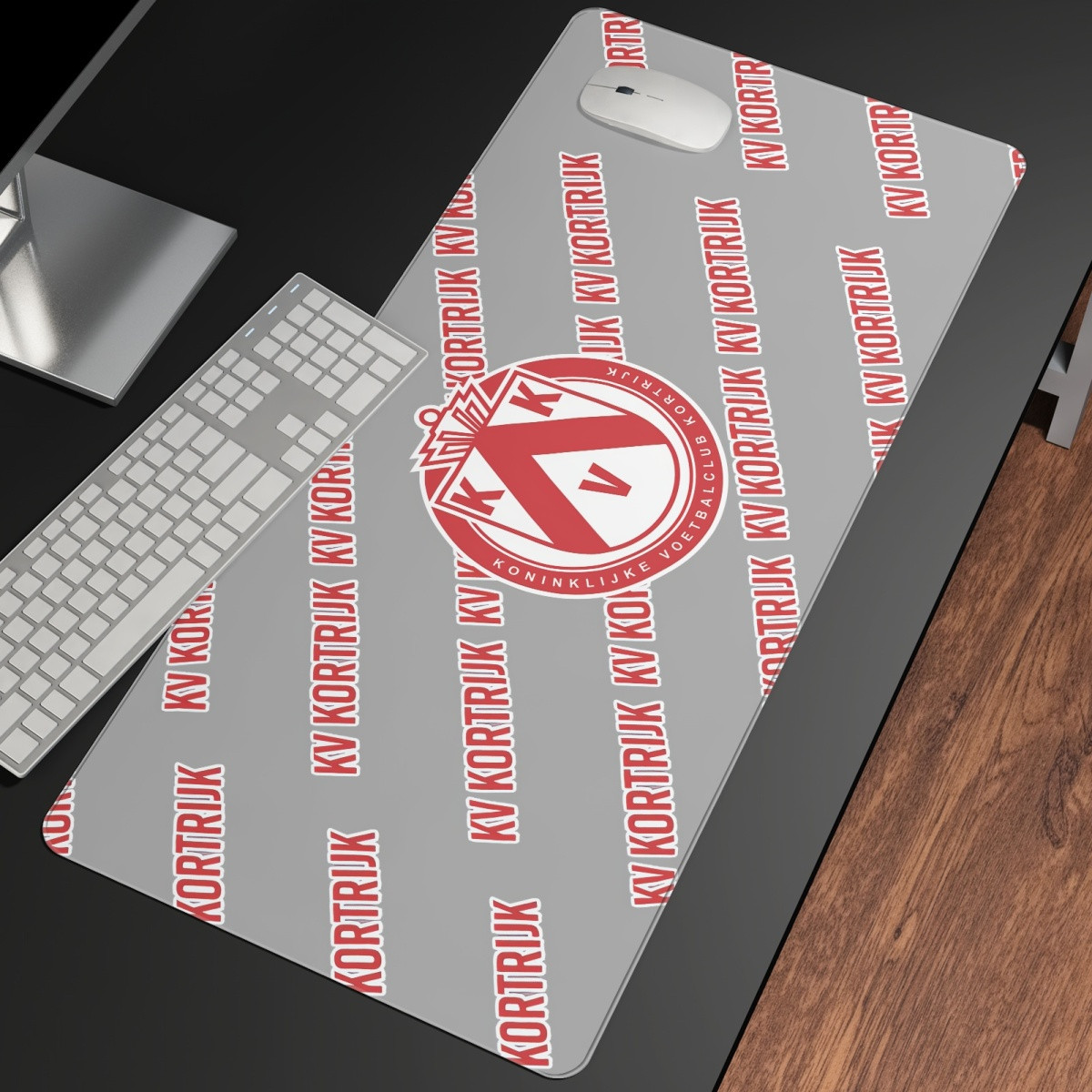 KV Kortrijk Football Club Large Mouse Pad Computer Keyboard Mat Desk Pad - Kortrijk Football Club Medley Monogram Wordmark