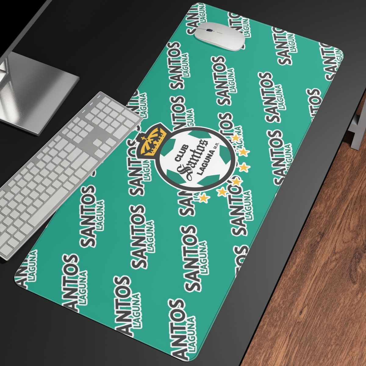 Santos Laguna Large Mouse Pad Computer Keyboard Mat Desk Pad - Laguna Football Club Medley Monogram Wordmark