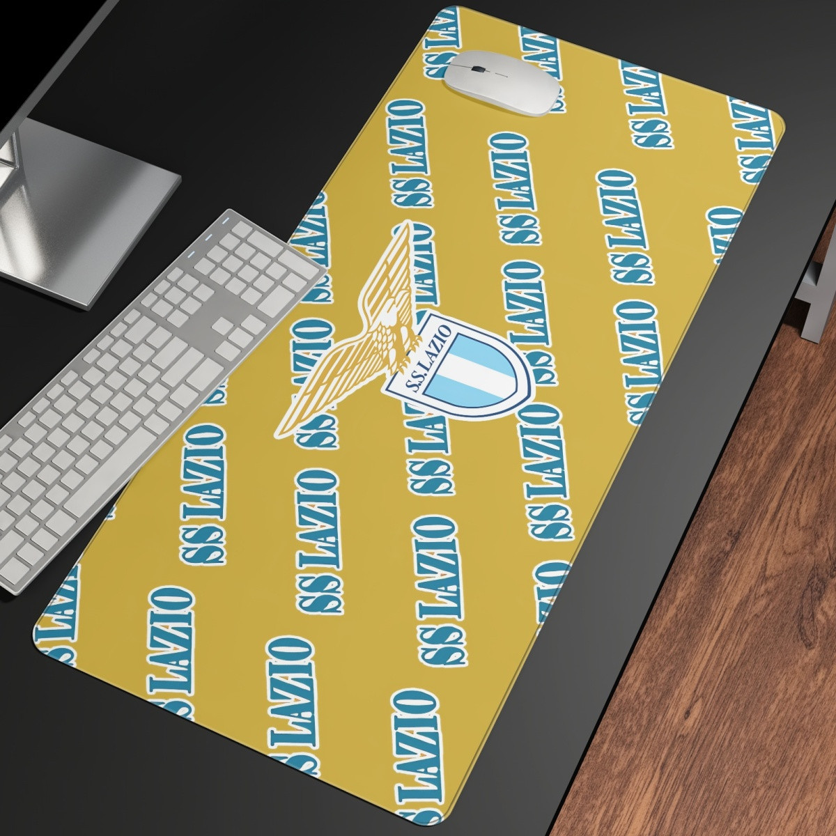 SS Lazio Football Club Large Mouse Pad Computer Keyboard Mat Desk Pad - Lazio Football Club Medley Monogram Wordmark