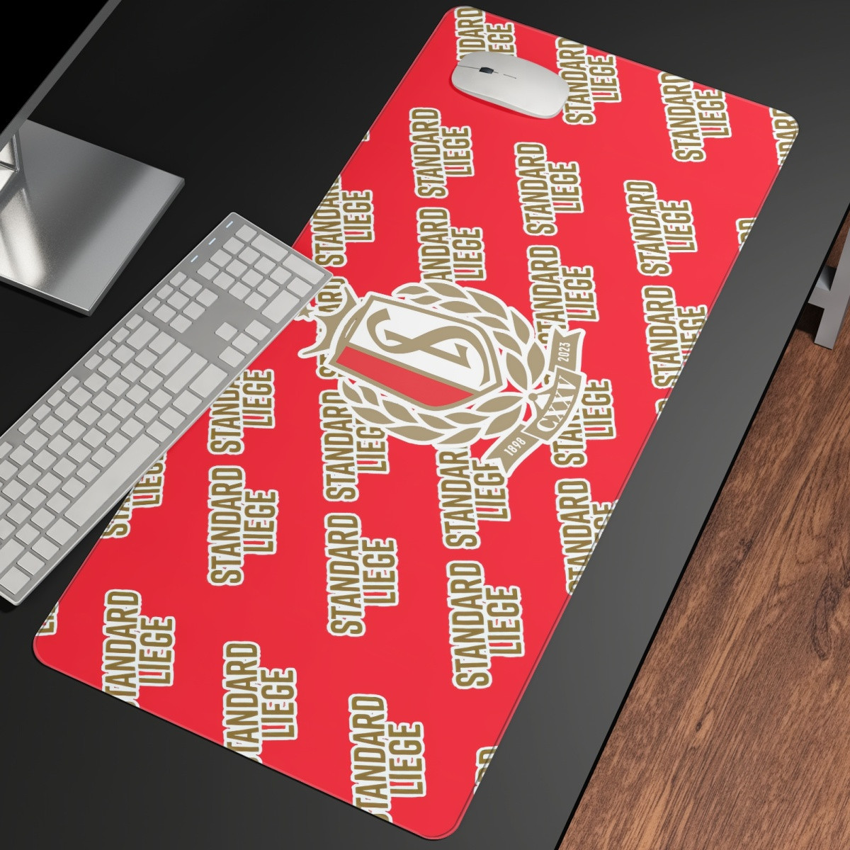 Standard Liege Challenger Pro League Large Mouse Pad Computer Keyboard Mat Desk Pad - Liege Football Club Medley Monogram Wordmark