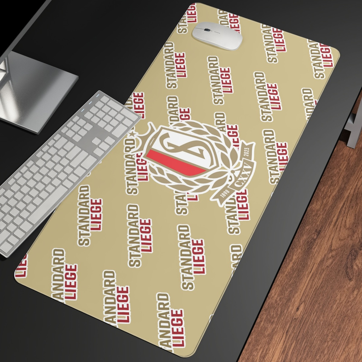 Standard Liege Football Club Large Mouse Pad Computer Keyboard Mat Desk Pad - Liege Football Club Medley Monogram Wordmark