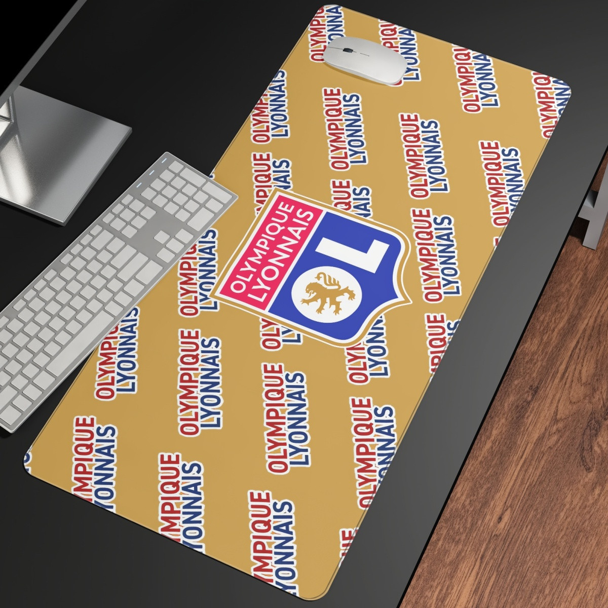 Olympique Lyonnais Football Club Large Mouse Pad Computer Keyboard Mat Desk Pad - Lyonnais Football Club Medley Monogram Wordmark