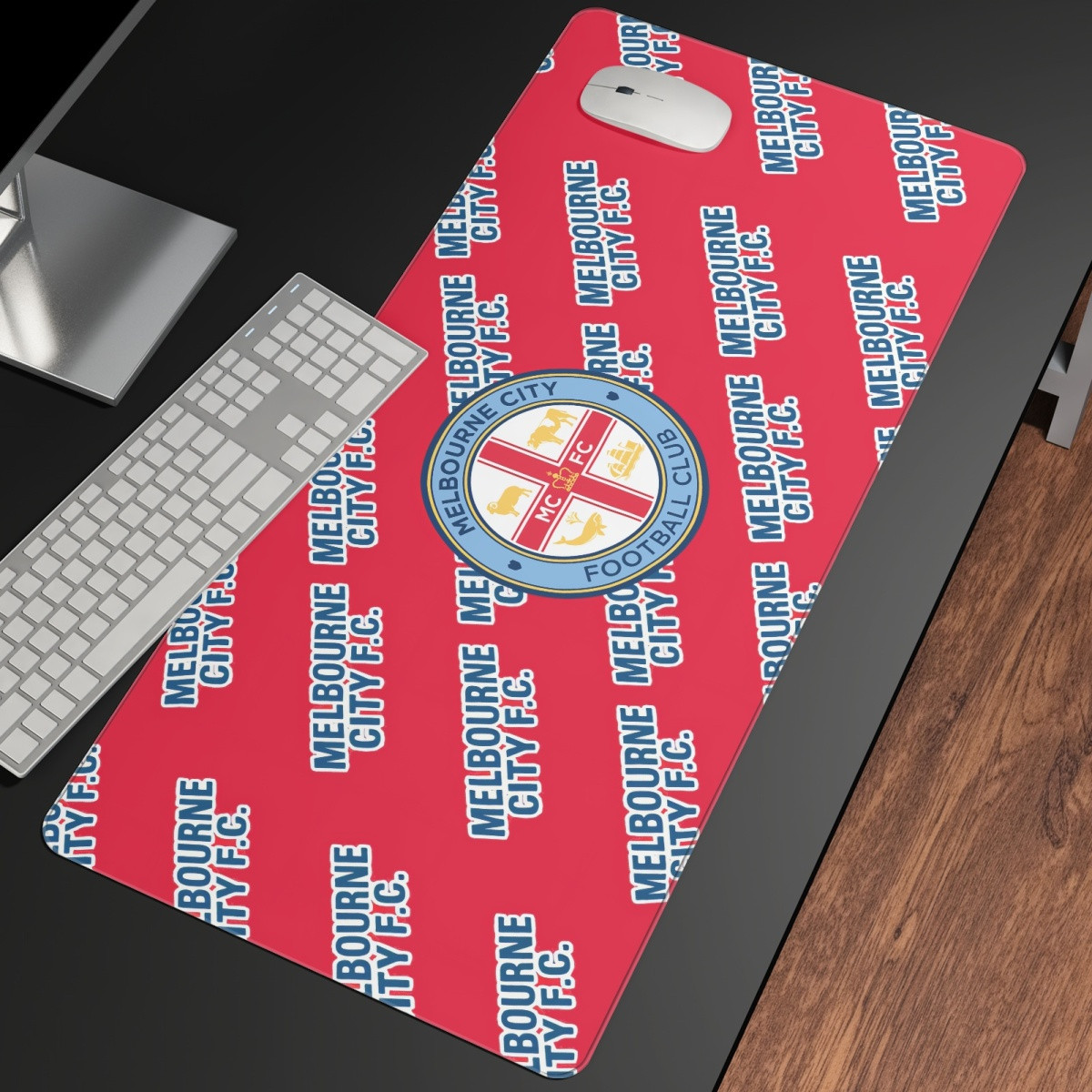 Melbourne City FC Large Mouse Pad Computer Keyboard Mat Desk Pad - Melbourne Football Club Medley Monogram Wordmark