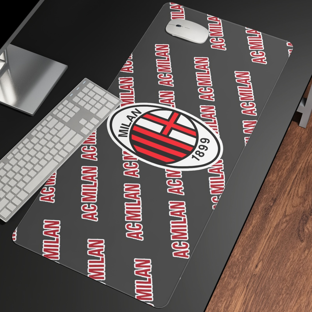 AC Milan Football Club Large Mouse Pad Computer Keyboard Mat Desk Pad - Milan Football Club Medley Monogram Wordmark