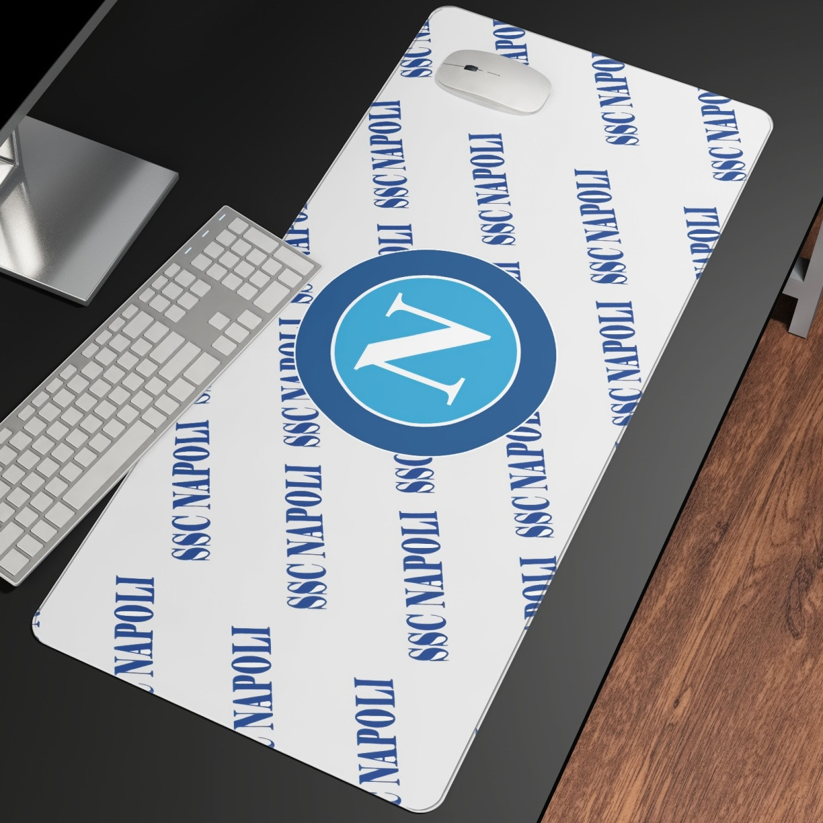 SSC Napoli Football Club Large Mouse Pad Computer Keyboard Mat Desk Pad - Napoli Football Club Medley Monogram Wordmark