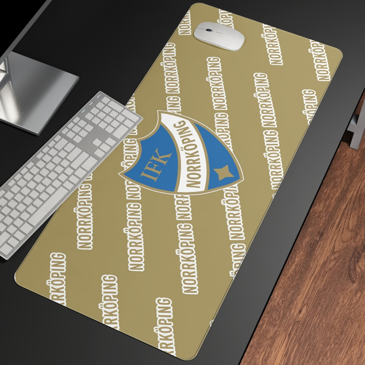 IFK Norrkoping Large Mouse Pad Computer Keyboard Mat Desk Pad - Norrkoping Football Club Medley Monogram Wordmark