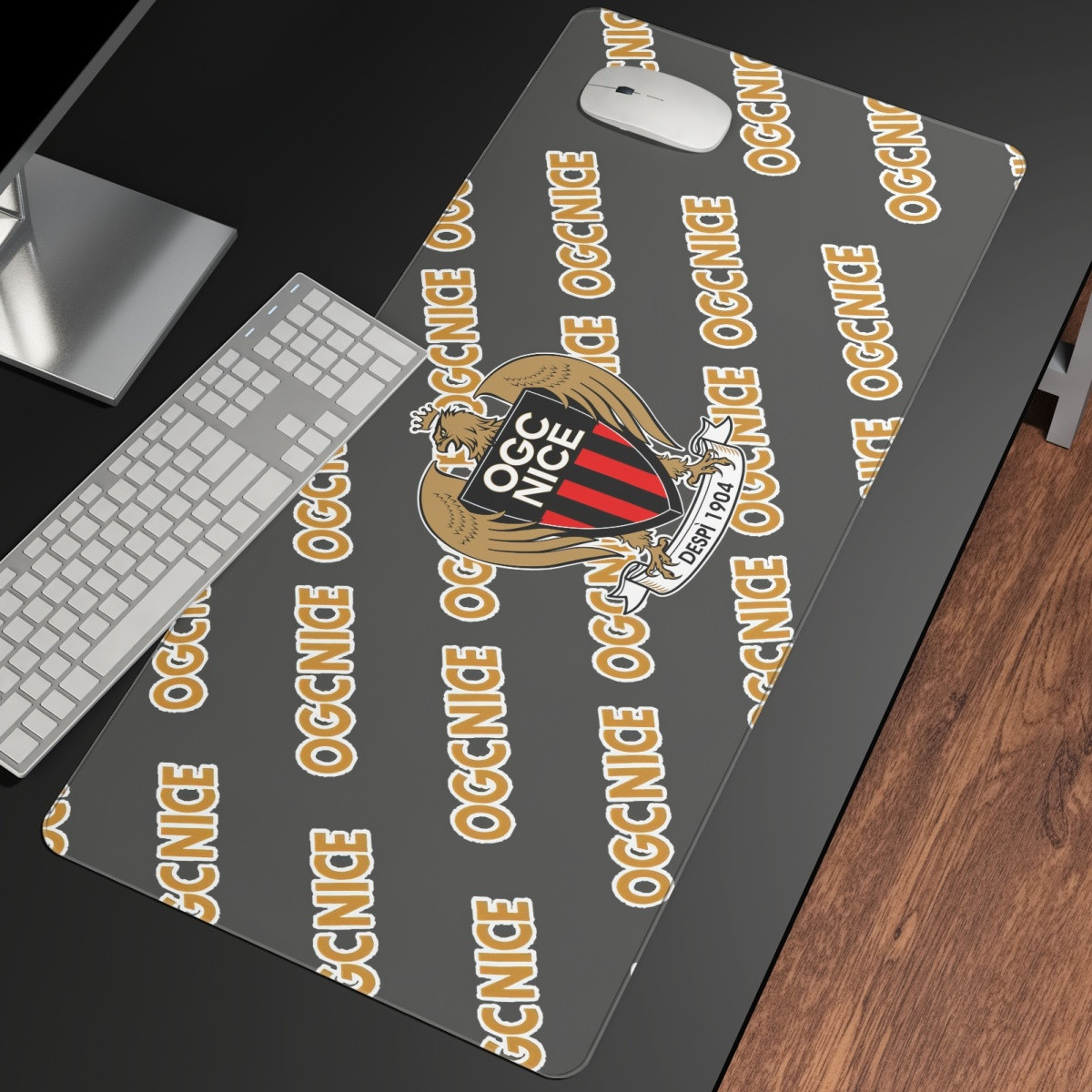 OGC Nice Football Club Large Mouse Pad Computer Keyboard Mat Desk Pad - OGC Nice Football Club Medley Monogram Wordmark