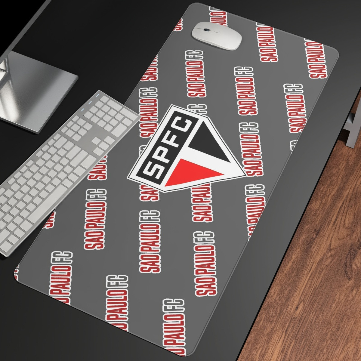 Sao Paulo FC Large Mouse Pad Computer Keyboard Mat Desk Pad - Sao Paulo FC Football Club Medley Monogram Wordmark